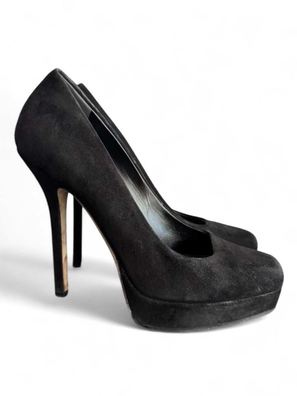 Gucci Black Suede Platform Pumps